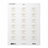 Gold Hearts retouradreslabels Etiket (Full Sheet)