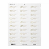 Gold Hearts retouradreslabels Etiket (Full Sheet)
