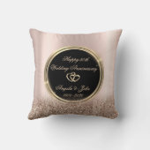 Gold Hearts Roos Gold Glitter 50e Jubileum Kussen (Achterkant)