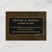 Gold Hearts Script Black Wedding Accommodaties Informatiekaartje (Achterkant)