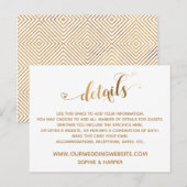 Gold Hearts Script, diamanten details op wit Briefkaart (Voorkant / Achterkant)