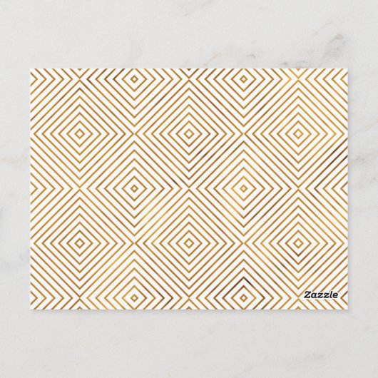 Gold Hearts Script, diamanten details op wit Briefkaart (Achterkant)