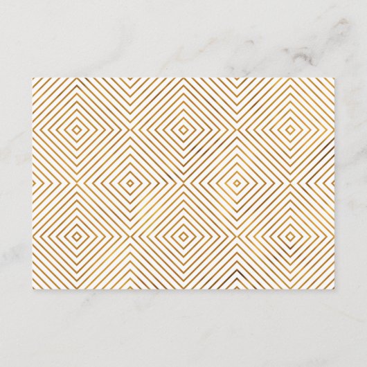 Gold Hearts Script, diamanten details op wit Informatiekaartje (Achterkant)