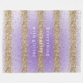 Gold Hearts Sparkle Paarse Glitter quote Fleece Deken (Voorkant (Horizontaal))