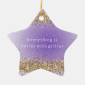 Gold Hearts Sparkle Paarse Glitter quote Keramisch Ornament (Voorkant)