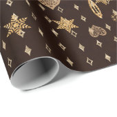 Gold Hearts Stars op Black Birthday Wrapping Paper Cadeaupapier (Rol Hoek)