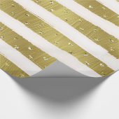 Gold Hearts Stripes Cadeaupapier (Hoek)