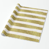 Gold Hearts Stripes Cadeaupapier (Uitgerold)