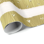 Gold Hearts Stripes Cadeaupapier (Rol Hoek)