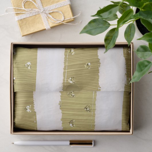 Gold Hearts Stripes Tissuepapier (Geschenk)