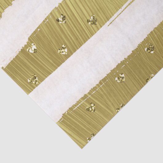 Gold Hearts Stripes Tissuepapier (Detail)