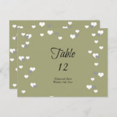 Gold Hearts Table Seating Kaart (Voorkant / Achterkant)