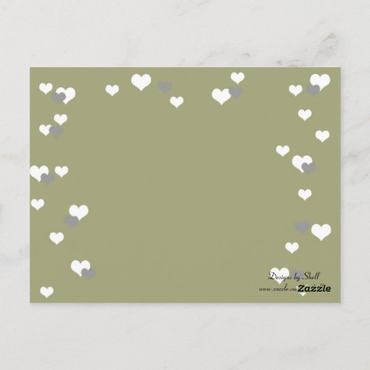 Gold Hearts Table Seating Kaart (Achterkant)