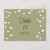 Gold Hearts Table Seating Kaart (Voorkant)