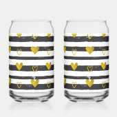 Gold Hearts Valentijns's Love Printed Can Glasses Blikvorm Glas (Voorkant)