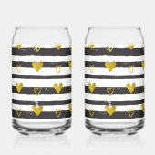 Gold Hearts Valentijns's Love Printed Can Glasses Blikvorm Glas (Achterkant)