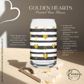 Gold Hearts Valentijns's Love Printed Can Glasses Blikvorm Glas
