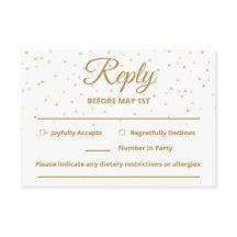  Gold Hearts Weddenschap RSVP-kaarten