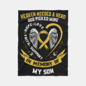 Gold Heaven Needed A Hero God Picked My Son Childh Fleece Deken (Voorkant)