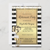 Gold Heels, glas, ballons, Stripes Retirement Part Kaart (Voorkant)