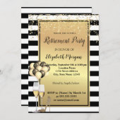 Gold Heels, glas, ballons, Stripes Retirement Part Kaart (Voorkant / Achterkant)