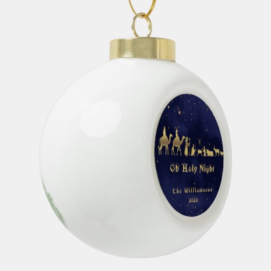 Gold Heilig Kerstkeramisch Ornament (Links)