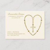 Gold Heilig Rosary Crucifix Religieuze Visitekaart Visitekaartje (Voorkant)