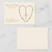 Gold Heilig Rosary Crucifix Religieuze Visitekaart Visitekaartje (Voorkant / Achterkant)