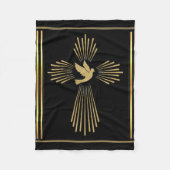 "Gold Heilige Geest Kruis" Fleece Deken (Voorkant)