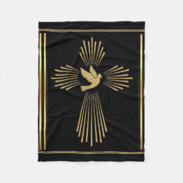 "Gold Heilige Geest Kruis" Fleece Deken