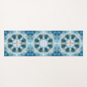 Gold Heilige Kruisspotlight,  blauwe Waterverf Yogamat (Achterkant (horizontaal))