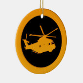 Gold Helikopter Keramisch Ornament (Rechts)