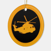 Gold Helikopter Keramisch Ornament (Links)