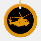 Gold Helikopter Keramisch Ornament (Achterkant)
