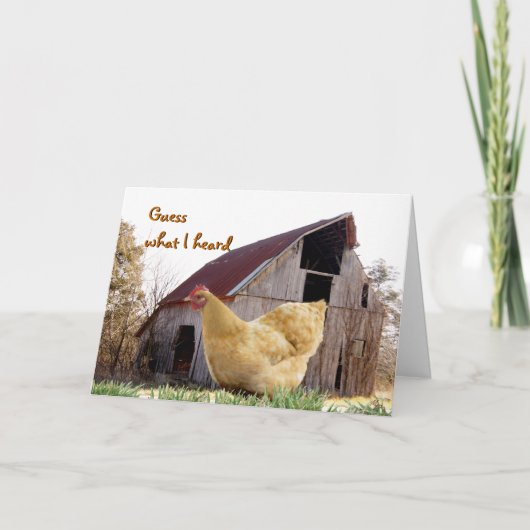 Gold Hen and Old Barn - customize any place Kaart (Voorkant)