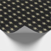Gold Heraldic  Honey Bee Black  Cadeaupapier (Hoek)