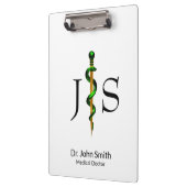 Gold Herbal Green Rod van Asclepius Medical Klembord (Links)