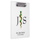Gold Herbal Green Rod van Asclepius Medical Klembord (Rechts)
