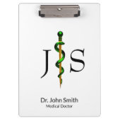 Gold Herbal Green Rod van Asclepius Medical Klembord (Voorkant)