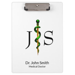 Gold Herbal Green Rod van Asclepius Medical Klembord