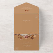 Gold Herfst Floral bruiloft in één uitnodiging (Buitenkant)