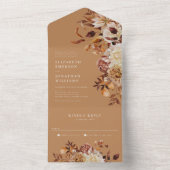 Gold Herfst Floral bruiloft in één uitnodiging (Binnen)