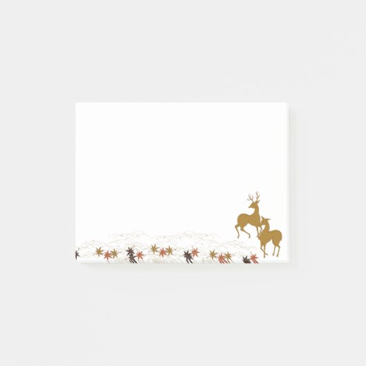 Gold Herfst Moon Rustic Forest Natuur Deer Post-it® Notes (Voorkant)