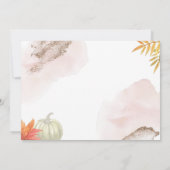 Gold Herfst Pumpkin Het is een meisje Baby shower Kaart (Achterkant)