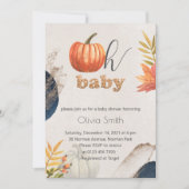 Gold Herfst Pumpkin Oh Baby Baby shower Kaart (Voorkant)