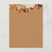 Gold Herfst Terracotta Floral Wedding Details Informatiekaartje (Achterkant)
