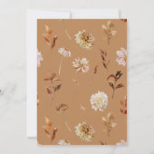 Gold Herfst Terracotta Waterverf Floral Wedding Kaart (Achterkant)