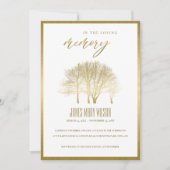 GOLD HERFST TREE SYMPATHY MEMORIAL SERVICE INVITE BEDANKKAART (Voorkant)