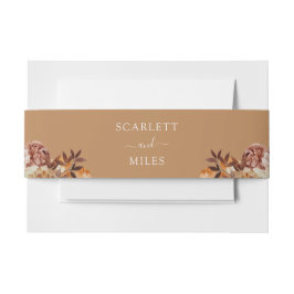 Gold Herfst Waterverf Botanicals Weddenschap Uitnodigingen Wikkel