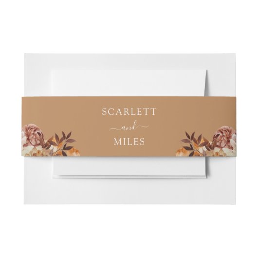 Gold Herfst Waterverf Botanicals Weddenschap Uitnodigingen Wikkel (Voorkant Voorbeeld)